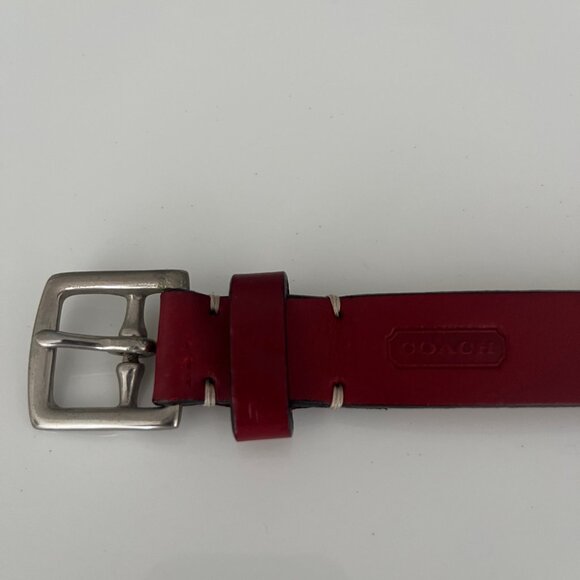 Vintage Coach 90s Red Leather Belt Women's Medium - Picture 4 of 15